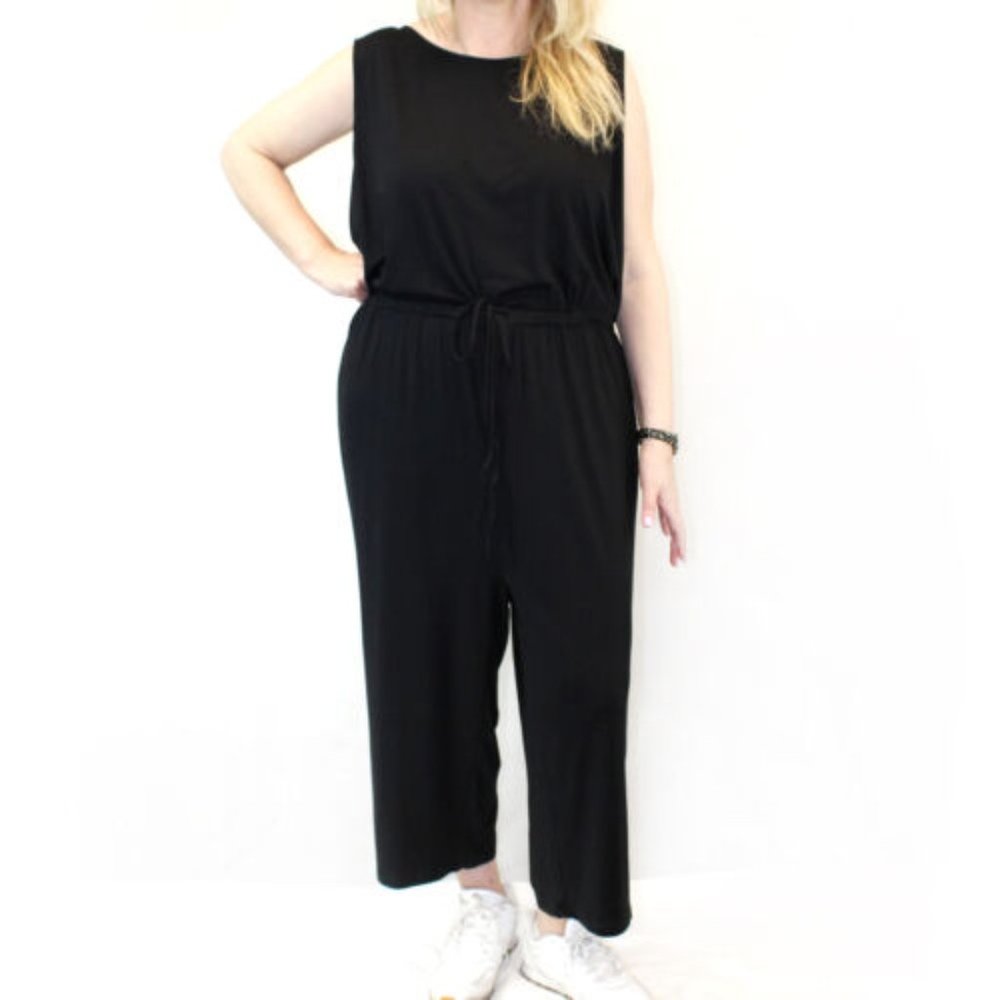 New Catherines dressy Plus Black Sleeveless Wide Leg Jumpsuit 4X, 30/32W